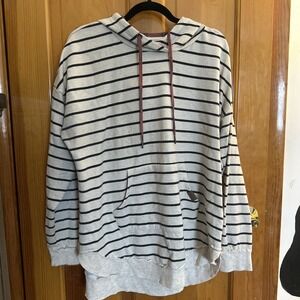 Maurice's‎ White Stripe Hoodie, Sweatshirt Women's XL, Plaid Hood